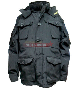 Куртка Гарсинг, модель Панцирь GSG-14 Field parka. Черная. Флисовая подкладка.