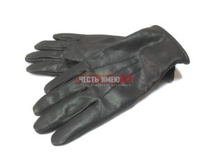 Перчатки кожаные зимние, черные, с вязаной подкладкой