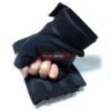 Тактические перчатки черные с защитными вставками на костяшках. Без пальцев.