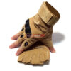 Тактические перчатки бежевые (песок) с защитными вставками на костяшках. Без пальцев.