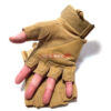 Тактические перчатки бежевые (песок) с защитными вставками на костяшках. Без пальцев.